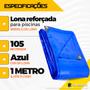 Imagem de Capa de Piscina Azul 6x6 Metros Com Ilhós A Cada Metro + Kit Para Instalação