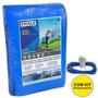 Imagem de Capa De Piscina Azul Ck300 8.5X3.5 Metros + Kit Instalação