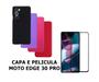 Imagem de Capa De Silicone Aveludado Colorida E Pelicula 3D 9D Compativel Moto Edge 30 Pro Proteção Celular Capinha Case
