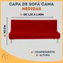 Imagem de Capa De Sofá Sem Apoio De Braço Modelo Fundas De Futon Malha Gel Premium 2 Lugares 1,20 A 1,40m