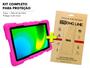 Imagem de Capa Infantil Compatível com Tablet Multilaser M9S Go M9 Case Anti Impacto Silicone Aderente + Pelicula de Vidro - Pink