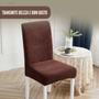 Imagem de Capa Para Cadeira De mesa De Sala De Jantar Em Lycra Textura 3D Um Luxo, Perfeito Caimento Proteje Estofado Original