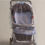 Imagem de Capa para Carrinho de Bebê com Mosquiteiro Chevron Azul 02 Peças