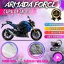 Imagem de Capa para Cobrir Moto SUZUKI GSX 750 100% Forrada Forro Total Armada Force 100% Impermeável Forro Total Protege Sol Chuva Lona Proteção Automotiva