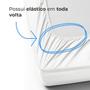 Imagem de Capa para Colchao Casal Impermeavel Box Protetor de Colchão Enxoval Branco Poliester 138xm X 188cm