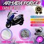 Imagem de Capa para Moto YAMAHA NMAX 160 100% Forrada Forro Total Armada Force 100% Impermeável Forro Total Protege Sol Chuva Poeira Lona Proteção Automotiva