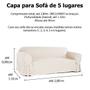 Imagem de Capa para Sofá de 5 lugares até 2,80m em Gorgurão  Decoração Sala Protetor Pets Crianças Lavável