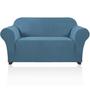 Imagem de Capa para Sofá Loveseat - Elástica, Macia e Durável - Proteção para Animais de Estimação (Azul Poeirado)