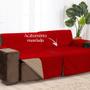 Imagem de Capa para Sofa Retrátil 1,80m Dupla Face Vermelho-Caqui