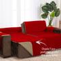 Imagem de Capa para Sofa Retrátil 1,80m Dupla Face Vermelho-Caqui