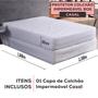 Imagem de Capa Protetor de Colchão Impermeavel Com Elastico Cama Casal Padrão Box Prova D'àgua