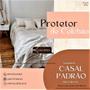Imagem de Capa Protetora Branca Para Colchão Casal Padrão Com Elástico