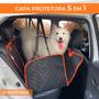Imagem de Capa Protetora Pet Impermeável 5 em 1 para Banco de Carro com Cinto de Segurança