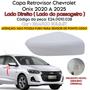 Imagem de Capa Retrovisor Onix Plus 2020 2021 2022 2023 2024 2025 Lado Direito Branco Summit Sem Furo Sensor