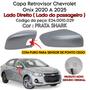 Imagem de Capa Retrovisor Onix Plus 2020 2021 2022 2023 2024 2025 Prata Shark Com Furo Sensor Lado Direito Original