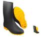 Imagem de Capa Roupa Chuva + Bota Solado Amarelo + Rede Aranha Vestuário Jaqueta Calça Pantaneiro Nylon Preta Moto Motoqueiro
