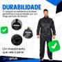 Imagem de Capa Roupa Chuva Conjunto Calça Reforçada Macacão Pantaneiro Ciclista Motoboy Bike Boa Frio Mulher Homem