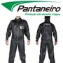 Imagem de Capa Roupa Chuva Vestimenta Vestuário Jaqueta Calça Pantaneiro Pvc Preta Moto Motoqueiro