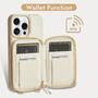 Imagem de Capa tipo Carteira Crossbody ZVE para iPhone 13 Pro - Bege