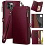 Imagem de Capa tipo carteira XCasebar para iPhone 15 Pro Max 6.7 Wine Red