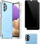Imagem de Capa Transparente Para Samsung Galaxy A32 4G + Película Privacidade 3d Vidro + Película de Câmera