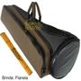 Imagem de Capa Trombone Longo Couro Pvc Preto e Marrom Emborrachado Pelúcia Protection Bags