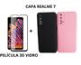 Imagem de Capa Veludo Rosa-claro Compatível com Realme 7 + Película 3D