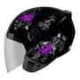 Imagem de Capacete aberto c/viseira new spark jet femin preto/rosa-56