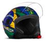 Imagem de Capacete Aberto De Moto Feminino E Masculino New Liberty Three Azul Patriota Brasil Pro Tork Tamanho 56 58 60