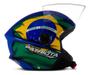 Imagem de Capacete Aberto De Moto Feminino E Masculino New Liberty Three Azul Patriota Brasil Pro Tork