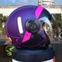 Imagem de Capacete Aberto Feminino MT Viale SV Unit Roxo Moto Oculos