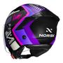 Imagem de Capacete Aberto Feminino Norisk Neo Vizion Preto e Roxo Fosco