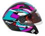 Imagem de Capacete Aberto Fw3 X Open Fox Azul Tifany C/ Óculos Interno