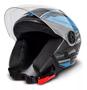 Imagem de Capacete Aberto Fw3 X Open Preto e Azul Tamanho 58