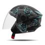 Imagem de Capacete Aberto Urbano Pro Tork New Liberty 3 Three Flowers Brilhante Feminino Customizado Clássico