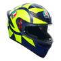 Imagem de Capacete AGV K1S Soleluna 18 Azul e Amarelo Fosco Mais Viseira Camaleão