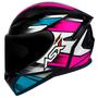 Imagem de Capacete asx city start brilho preto/turquesa/rosa