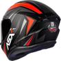 Imagem de Capacete Asx Draken Vector Fosco Preto / Cinza / Vermelho