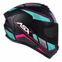 Imagem de Capacete ASX Draken Wind Preto Fosco / Tiffany / Rosa