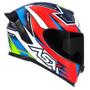 Imagem de Capacete Asx Eagle Racing Attacker Brilho Branco/ Azul/ Verm