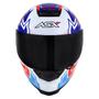 Imagem de Capacete Asx Eagle Racing Diagon Branco Brilho + Viseira Fumê