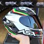 Imagem de Capacete Asx Eagle Racing Spoiler Italy Branco + Viseira