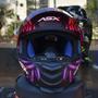 Imagem de Capacete Asx Eagle Vibes Preto Feminino Moto + Viseira Rosa