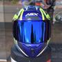 Imagem de Capacete Asx Moto Vector Azul Masculino Esportivo + Viseira