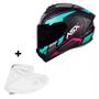 Imagem de Capacete Asx Moto Wind Rosa Feminino Esportivo + Viseira