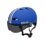 Imagem de Capacete Bike Ciclismo Skate Patins Patinete Profissional Azul Fosco Viseira Fume