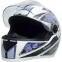 Imagem de Capacete C/ Narigueira Gt Femme 60 Branco Lilas Viseira Fumê