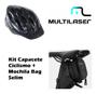 Imagem de Capacete Ciclismo Atrio Alças Ajustáveis Bi002 + Bolsa Selim