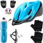 Imagem de Capacete Ciclismo Bike Mtb + Garrafa Térmica + Suporte + Sinalizador + Par De Luvas