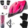 Imagem de Capacete Ciclismo Bike Mtb + Garrafa Térmica + Suporte + Sinalizador + Par De Luvas